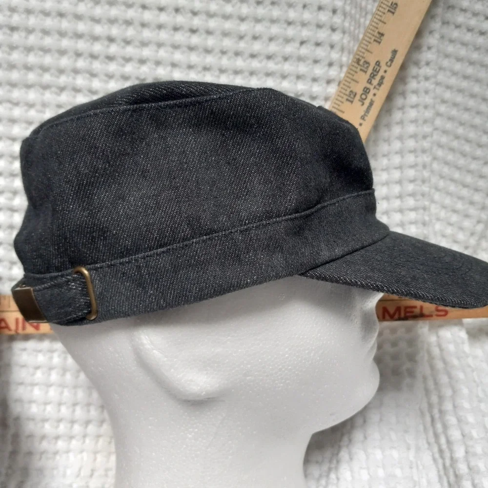 Quagga Accessories LLC Hat Grey Cotton Canvas Flower Design Cadet Cap Womens